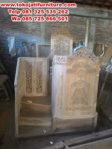mimbar jati model tangga podium