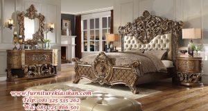 tempat tidur jati ukiran terbaru klasik