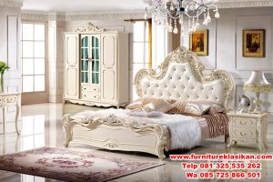 tempat tidur ukiran cream duco modern